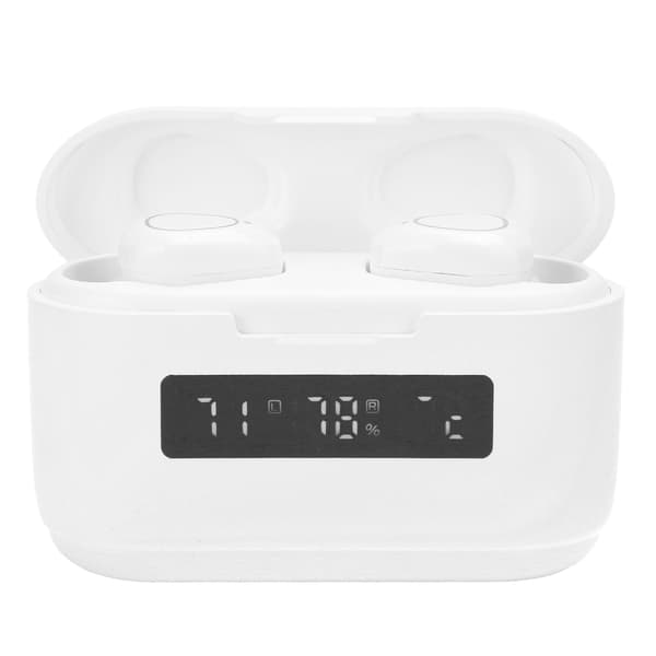 G40 Bluetooth 5.1 True Wireless hörlurar med LED-strömdisplay, touchkontroll, magnetiska öronsnäckor, vit