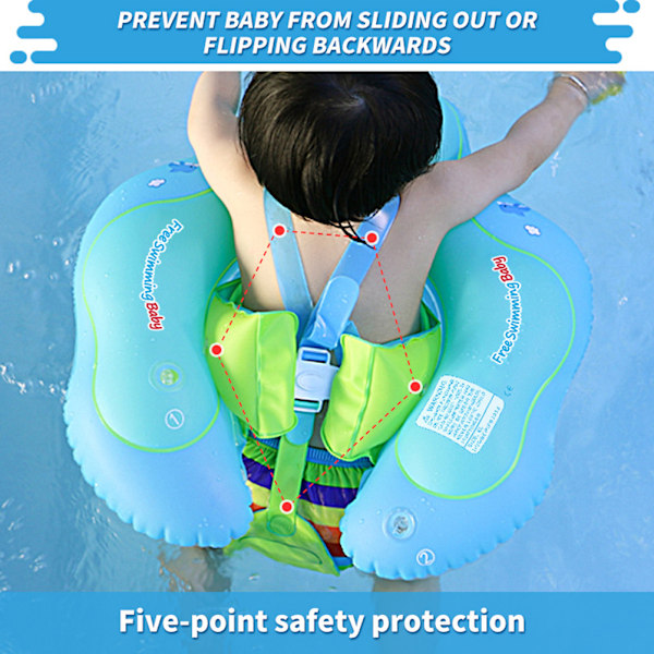 Baby Svømme Float med UPF50+ Soltak Baby Floats for Pool No Flip Over Baby Pool Swmming Ring Float