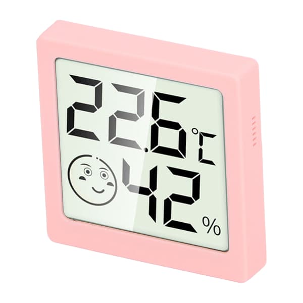 Rumstermometer och fuktighetsmätare Hushåll Hög noggrannhet Mini Digital Termometer Hygrometer Rosa