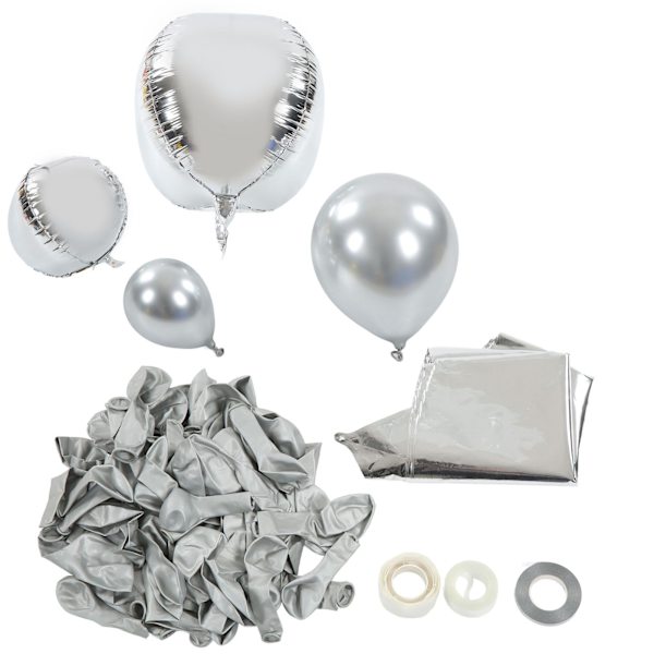Ballong Garland Kit Smukke Naturlige Latex Materiale Holdbar Bred Anvendelse Fest Balloner til Fest Bryllup FerieSølv
