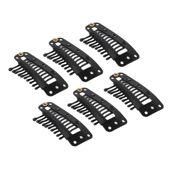 100 stk. hårforlængerclips multifunktionelle 38 mm 10 tænder parykclips til hårforlængelser DIY sort