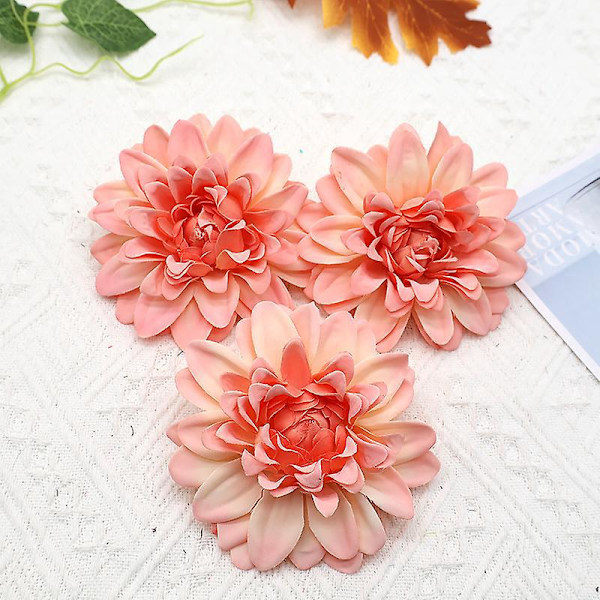 Set med 18 stycken konstgjorda blommor blomhuvud för DIY bröllopskort fest hemdekoration (18 olika färger)