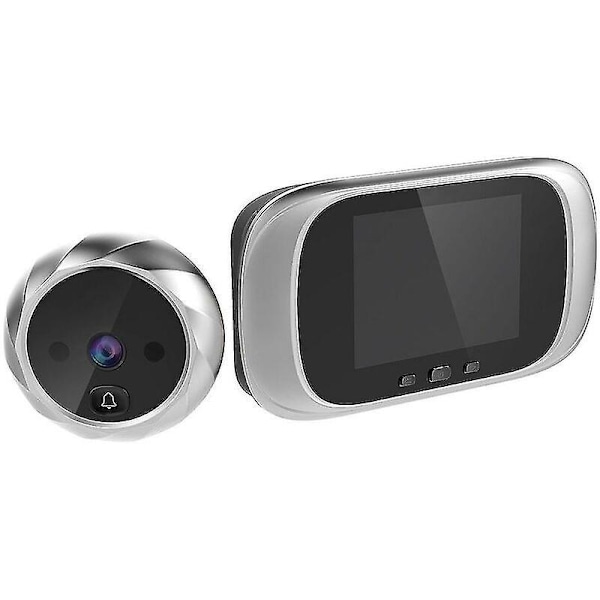 Digital LCD Dörrklocka Titthål Viewer Dörrövervakning (silver) (Batterier ingår ej)