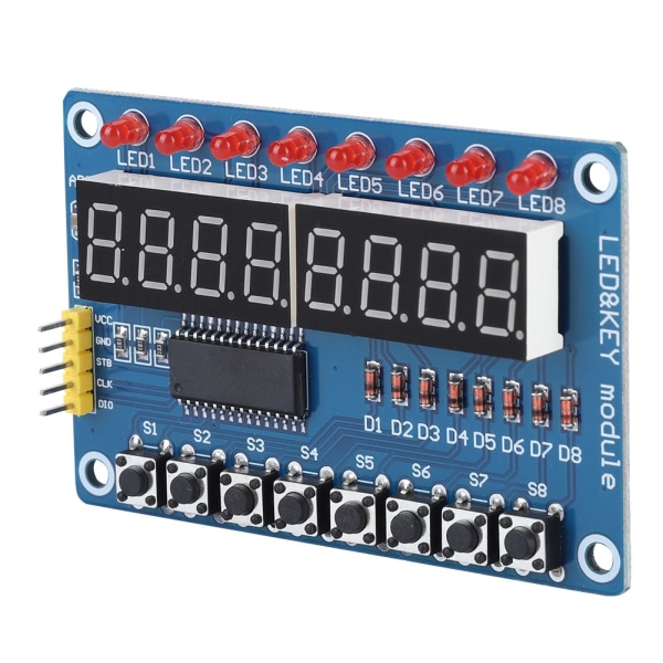 Ny 8-bitars digital LED-nyckel Digital Tube TM1638 Display Modul för Arduino AVR Authentic