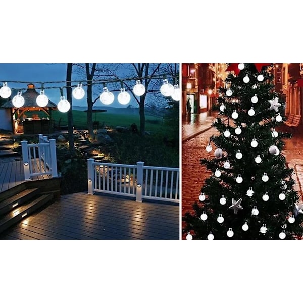 Solcelled LED Boblekugle Lysstreng 7m 50 Lys 8 Funktioner Indendørs Udendørs Perfekt til Have Balkon Have Familie