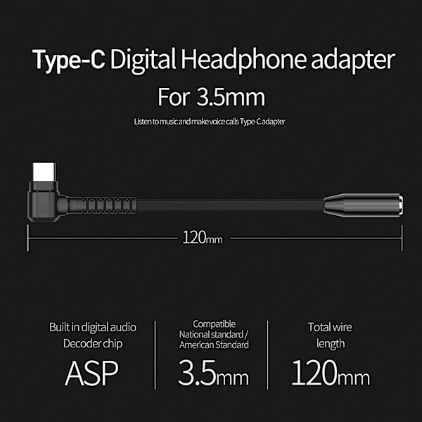 USB C -kuulokeadapteri USB C -ääniliitäntäadapteri USB Type C - 3,5 mm:n adapteri