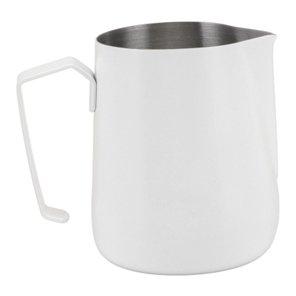 450 ml melkeskummerkanne i rustfritt stål 304, melkeskummerkanne for kaffebar, hjem, hvit