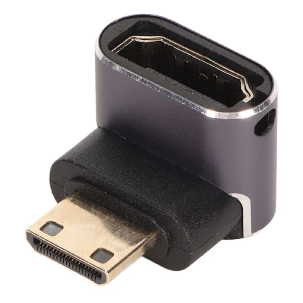 Mini HD Multimedia Interface uros–HD Multimedia Interface naaras -sovitin 8K 60Hz kaksisuuntainen 90 asteen kulmasovitin