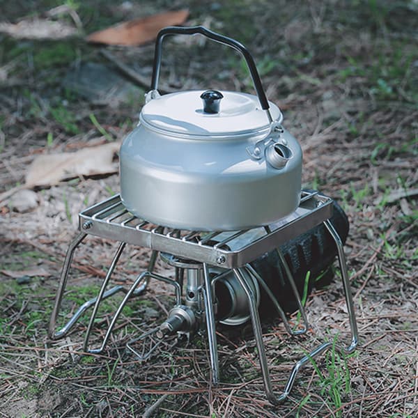 Fällbart Eldstadsgrill i Rostfritt Stål, Randigt Grillställ, Bärbar Spisställ, Stativ för Utomhuscamping