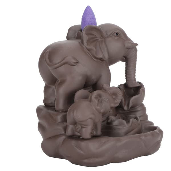 Tilbakestrøm røkelsesbrenner elefantform foss aromaterapi holder ornament dekorasjon