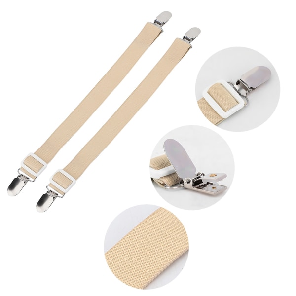 2 stk Multipurpose Sengetøj Clip Stropper Griber Skridsikkert Fasteners Madras Holder (Khaki) Khaki