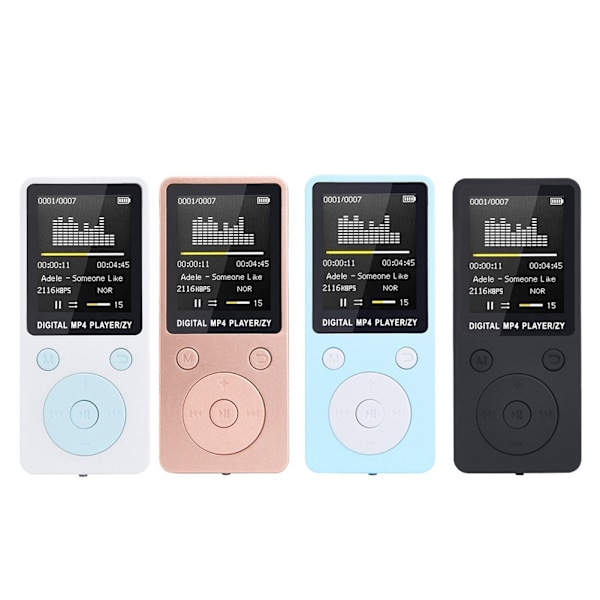 Matt 1,8-tommers MP3 MP4-musikkspiller FM-opptaker Sklisikre bærbar MP4-spiller