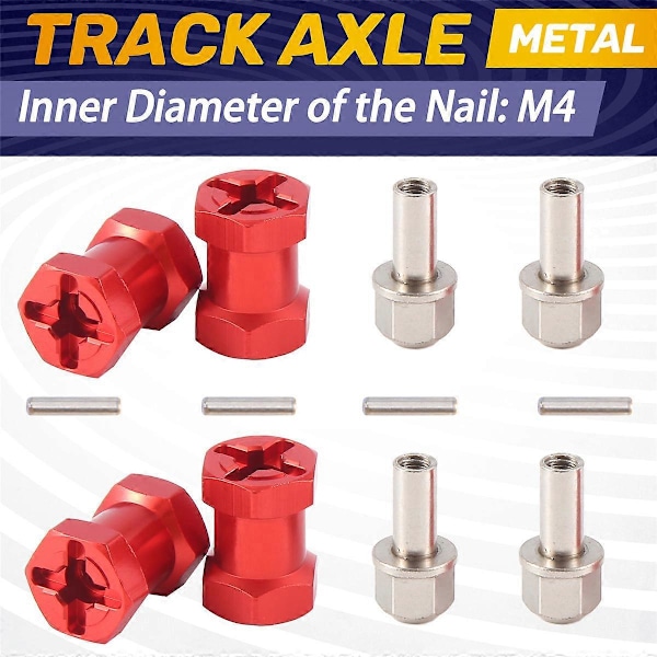 12mm Hex Hjulnavadapter 17mm Forlengelse Kombinasjonskobling Rød
