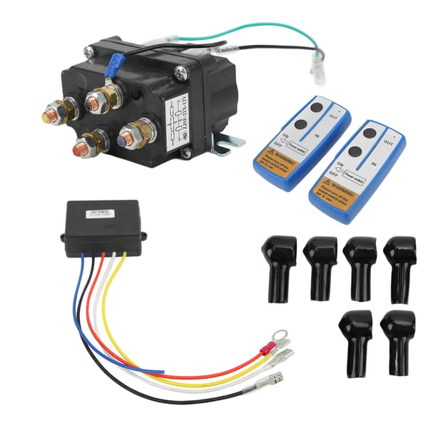 Professionelt elektrisk spilrelæ, pulverlakeret sort overflade, DC 12V 250A til 2000lb‑5000lb ATV UTV