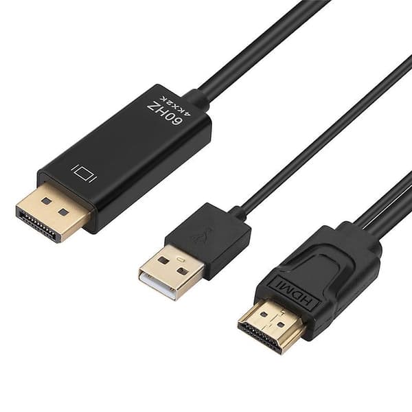 USB-omformer kabeladapter HDMI-kompatibel til Displayport-adapter Aktiv skjermomformer