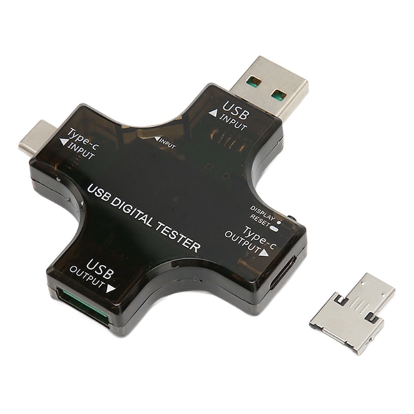 USB C -jännitevirtatesteri LCD-näyttö Erittäin tarkka USB Type C Micro USB värillinen testeri 3,6-32V 0-5,1A