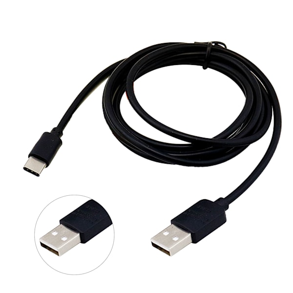 USB C-kabel USB 2.0 PVC Snabbladdning Dataöverföring Typ C-kabel för mobiltelefoner surfplattor 2m Svart