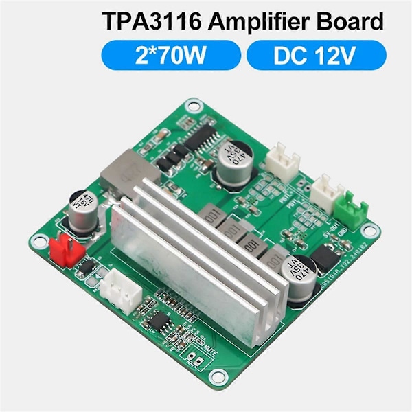 12V HiFi Digital Forstærker Board Stereo TPA3116 70Wx2 Dual Channel