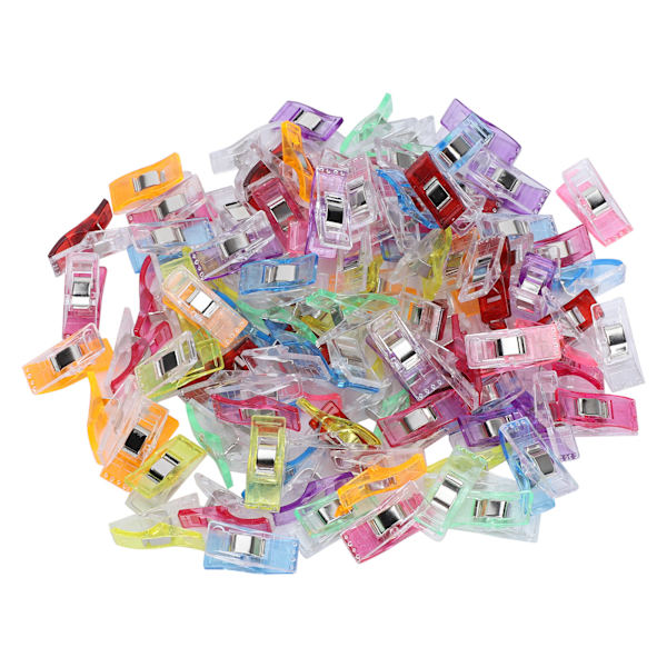 100 stk Hemming Clips DIY Fargerike Plast Stoff Stoff Håndverk Klips Sytilbehør