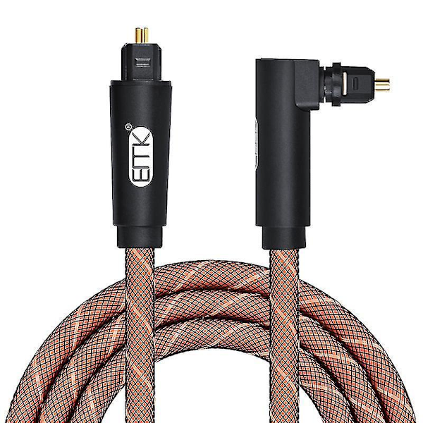 90 Graders Optisk Kabel 5.1 Digitalt Ljud SPDIF Fiber Optisk Audio Toslink Kabel 1M-B10