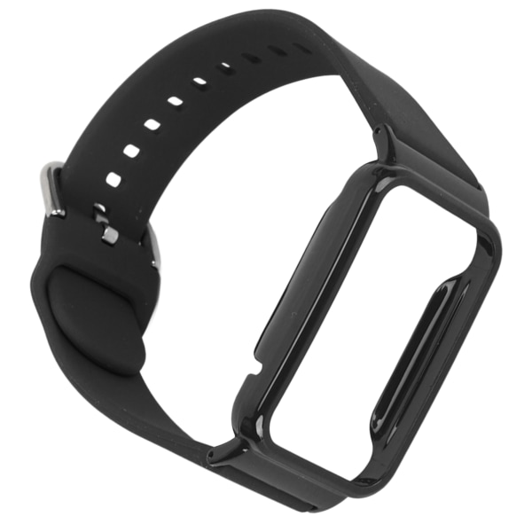 Silikoni watch ranneke suojaavalla puskurin case, vaihtotarvike, joka sopii Mi Band 7 Pro mustalle ja mustalle case