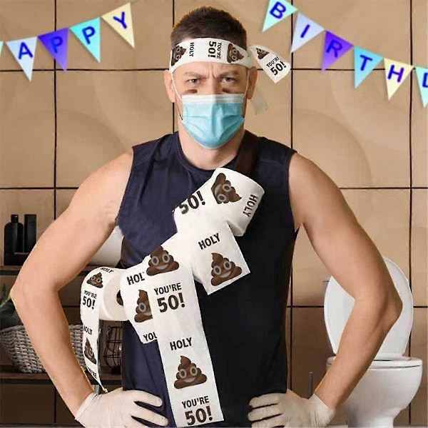 2 Rullaa Hauska WC-paperirulla Syntymäpäivälahjat Yhteensopiva Naisille Miehille Lahja WC-paperi Kylpyhuone Kepponen Vitsi Hauska Paperi, 60-B15