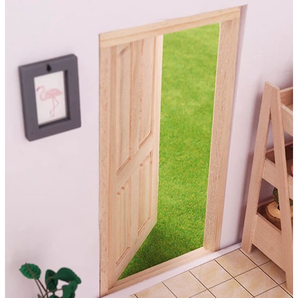1:12 Puinen Ovi Miniatyyri Simulaatio Nukkekoti DIY Nuken Huonekalutarvikkeet Pienille Pojille ja Tytöille