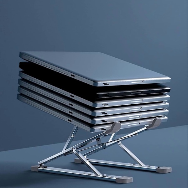 Laptop Stand til Skrivebord Rejse Foldbar Justerbar Laptop Riser Ventileret Computer Stand Universal Pasform