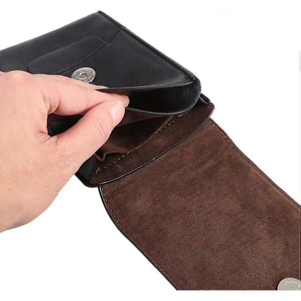 Mobiltelefon Midjeväska Herr, Läder Mobiltelefon Bältesklämma Fodral, Vertikal PU Läder Telefon Midjeholster Universell Smartphone Bältesögla Fodral Kort H