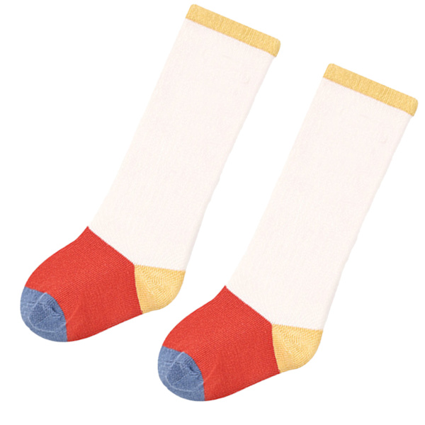 Spädbarnsstrumpor med tecknat björnmönster, bra andningsförmåga, unisex strumpor till baby i mitten av vaden för höst och vår S