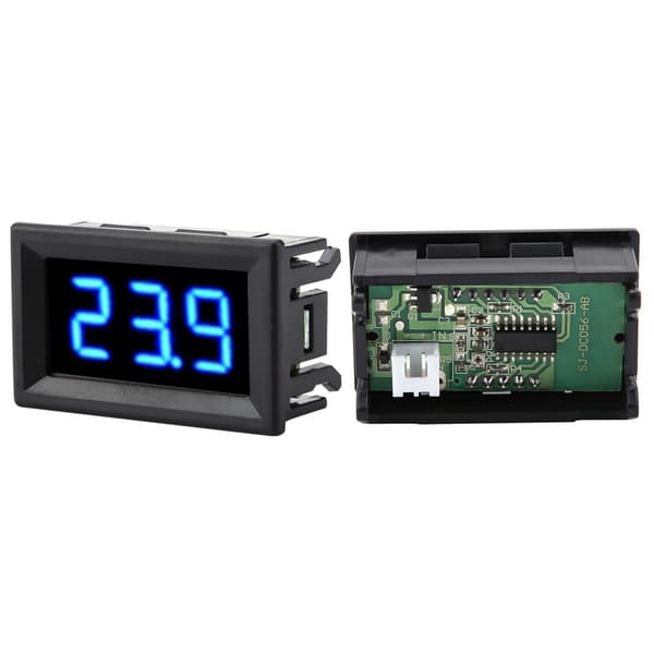 Digitalt Voltmeter 0,56 tommer To-leder DC 2,5-30V Digital LED-skjerm Spenningsmåler (Blå)