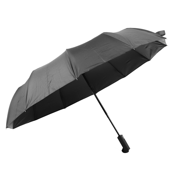 Sol og regn paraply 24 ribber sol blokering UV beskyttelse sammenklappelig automatisk paraply til daglig rejse sort