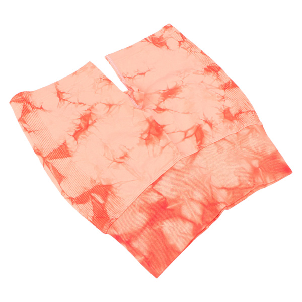 Yogashorts för kvinnor med hög midja Snabbtorkande höftlyftande Slipsfärgade träningsshorts Orange Rosa M