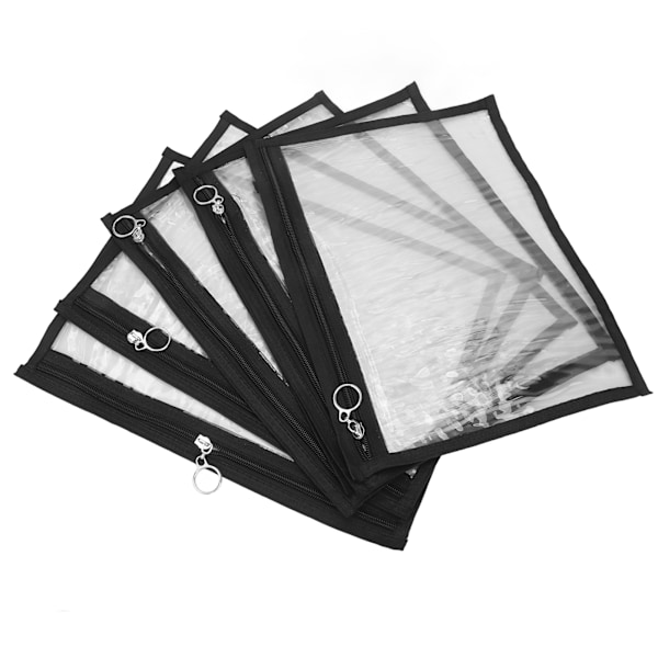 6 stk. lynlåspose rejse bærbar gennemsigtig vandtæt PVC opbevaringspose arrangør til kosmetik L