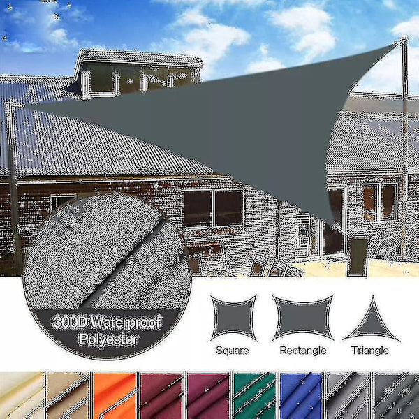 Triangulär Vattentät Solskydd Segel Utomhus Trädgård Uteplats Fest Markis Tak UV-Block 95% - Inkluderar Gratis Rep 2*2*2M Orange