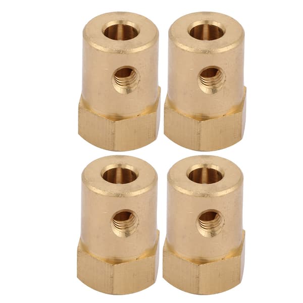 4 stk. Messing Forlenget Aksel Sekskantkobling Motor Kobling (5mm)