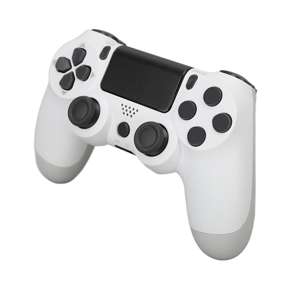 Trådløs spillkontroller Multifunksjonell dobbel vibrasjon Bluetooth Gamepad for PS4 spillkontrollere Hvit