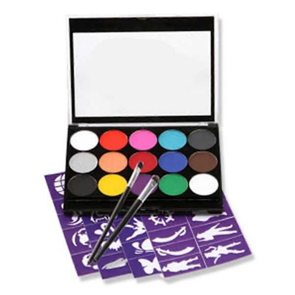 Kroppsmaling Ansiktsmaling Sett, 15 Farger Profesjonell Palette Vaskbar