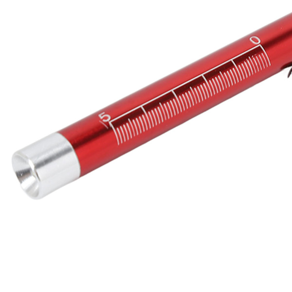 LED Penlight Vit Belysning Konkavt huvud Aluminiumlegering Medical Pen Light for Throat Red