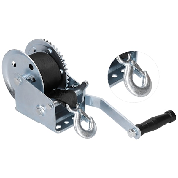 1200LBS Heavy Duty vinsj med 8M stropp Håndsveivkabel Gear Vinsj for båthenger