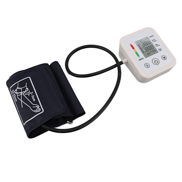 Blodtrycksmätare Överarm LCD-display Stora siffror Batteri USB-driven Automatisk BP-maskin DC6V för hemmet