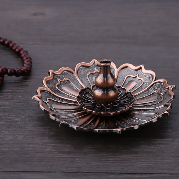 Kobber Røgelseskinne Plade Røgelse Bakke Lotus Flower Modeling Røgelse Brænder Holder