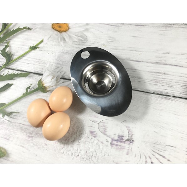 Masterclass Kitchencraft Deluxe - Äggvite- och ägguleseparerare i rostfritt stål, 9 X 12 X 16 cm
