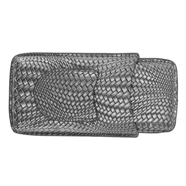 3-fingrar cigarrfodral vävt mönster bärbar rese läder cigarr humidor fodral röktillbehör silver