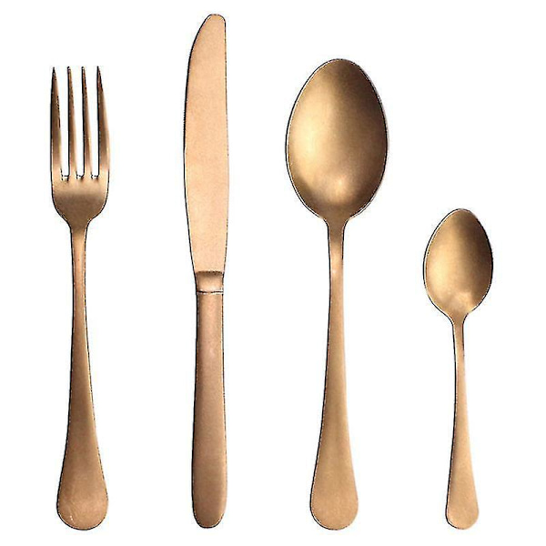 Elegant Resin Rivets Håndtag Rustfrit Stål Western Bestik Sæt - 4 i 1 Antik Kobber Spisebestik