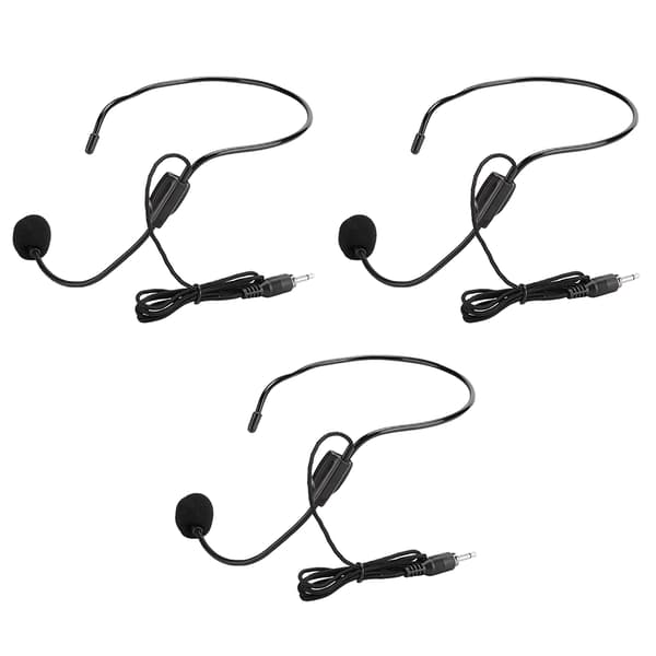 3 stk. 3,5 mm skrue stik kablet hoved kondensator mikrofon headset mikrofon til shopping guide