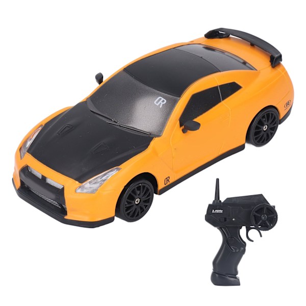 RC-driftbil 4-hjulsdrift 1/24 fjärrstyrd racerbil med uppladdningsbart batteri för vuxna barn pojkar flickor gul