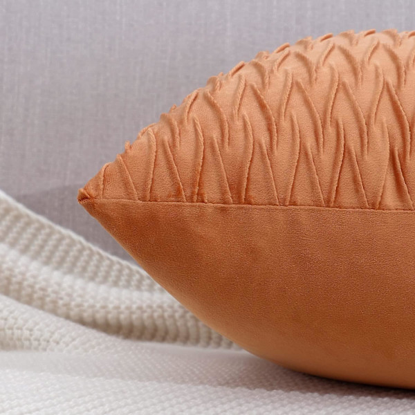 Luksuriøst fløyelsdekorputetrekk i oransje - 2 stk., 45x45cm - Perfekt for sofa eller soverom