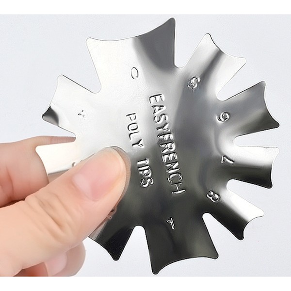 Praktisk rustfrit stål Manicure Stencil Fransk skærelinje Trimmer Negle Art DIY Tool