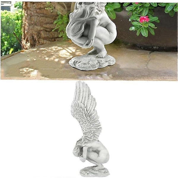 Engel Statue Ornament Forløsningsengel Skulptur Kunst Engel Vinger Statue Resin Display